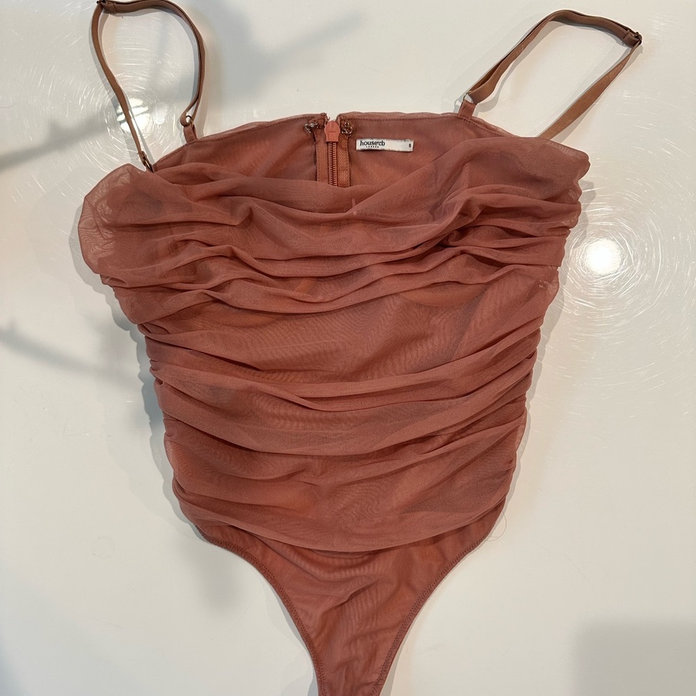 House Of Cb Pink Ruched Corset. XS